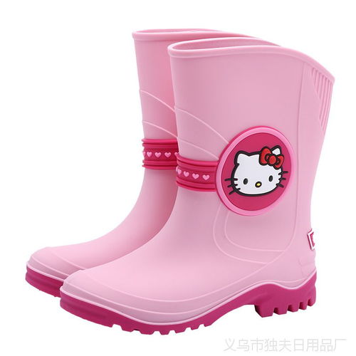 兒童雨鞋 HelloKitty中筒防滑小孩卡通雨靴NH兒童水鞋一件代發圖片大全 義烏市獨夫日用品廠
